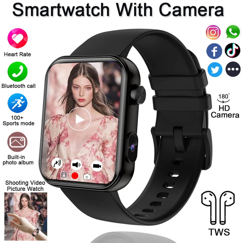Smartwatch z Kamerą – Rozmowy Bluetooth, Monitor Zdrowia, 1.91” IPS
