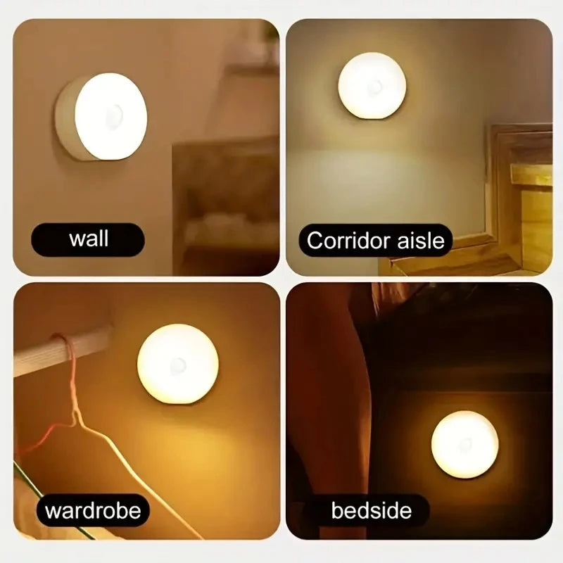 Lampka nocna LED z czujnikiem ruchu – bezprzewodowa (USB)