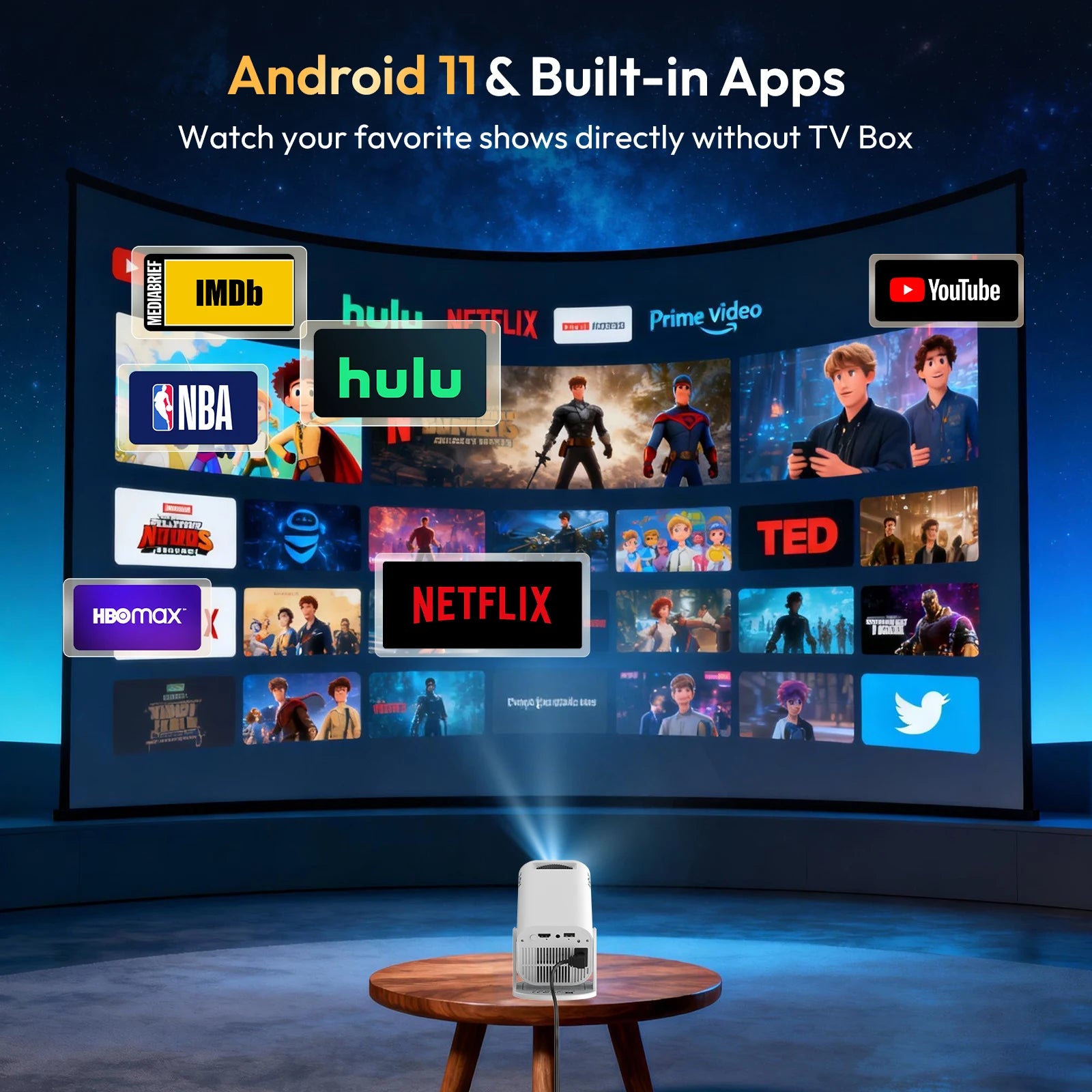 PROJEKTOR LED+ ANDROID + KINO DOMOWE