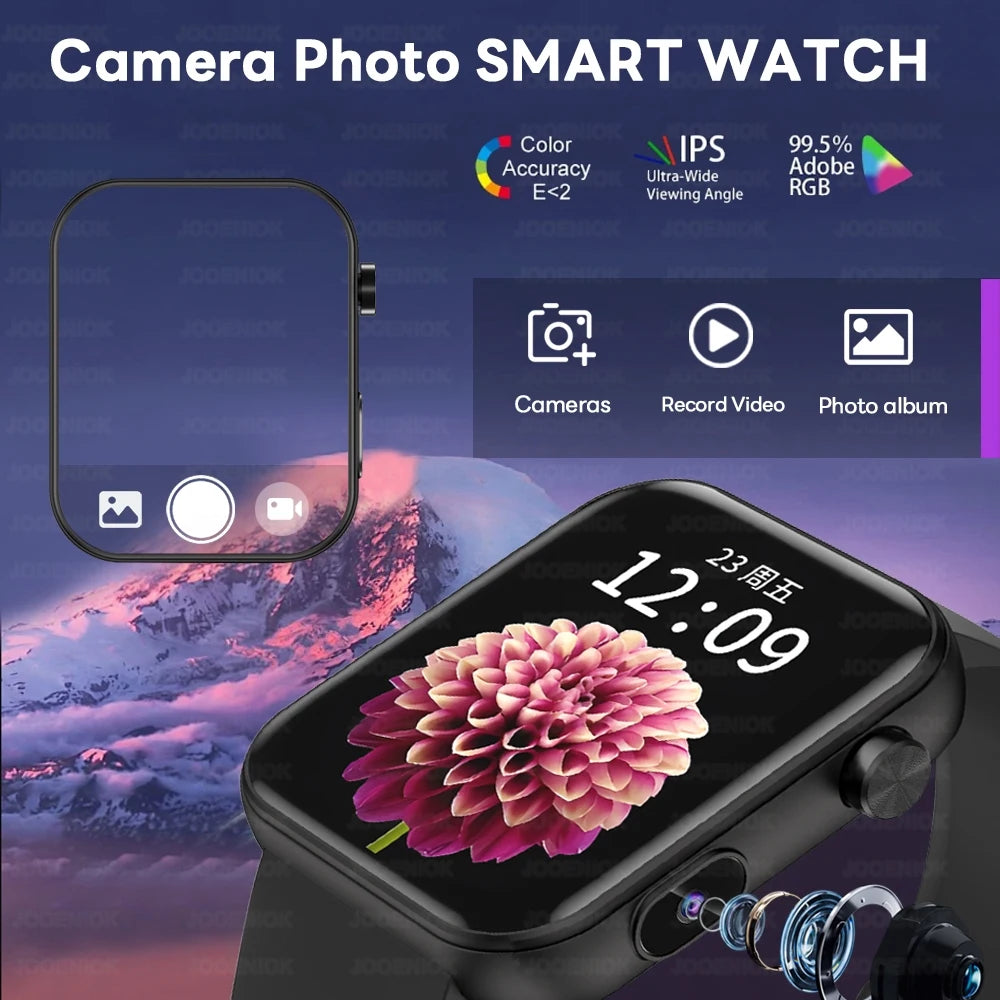 Smartwatch z Kamerą – Rozmowy Bluetooth, Monitor Zdrowia, 1.91” IPS