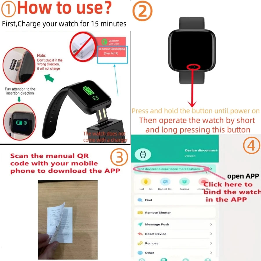 Smartwatch Prosty zegarek fitness